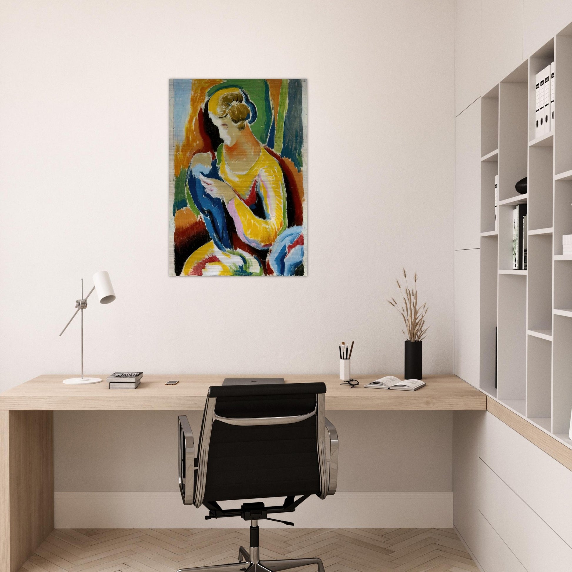 WOMAN 1920 - Thomas Hart Benton Brushed Aluminum Print - 70x100 cm / 28x40 inches | Thomas Hart Benton Aluminum Print | Thomas Hart Benton Prints