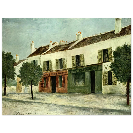 Maurice Utrillo - BISTROS IN A SUBURB  75x100 cm / 30x40inches Fine Art Poster