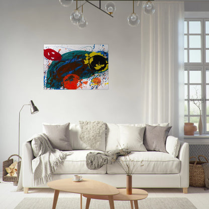 For Thirteen  SFS-335  - Sam Francis Brushed Aluminum Print - 70x100 cm / 28x40 inches | Sam Francis Aluminum Print | Sam Francis Prints