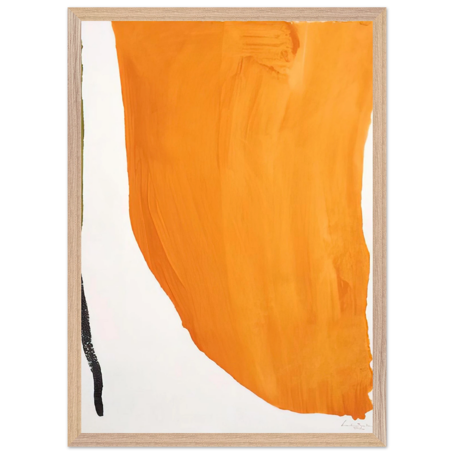 Helen Frankenthaler - Orange Downpour - 1970 Wall art - A1 (59.4 x 84.1  cm) - Premium Wooden Framed Poster With Fine Art Paper-canvas - Black frame