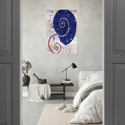 Ammonite  SFM 82-063  - Sam Francis Brushed Aluminum Print - 70x100 cm / 28x40 inches | Sam Francis Aluminum Print | Sam Francis Prints