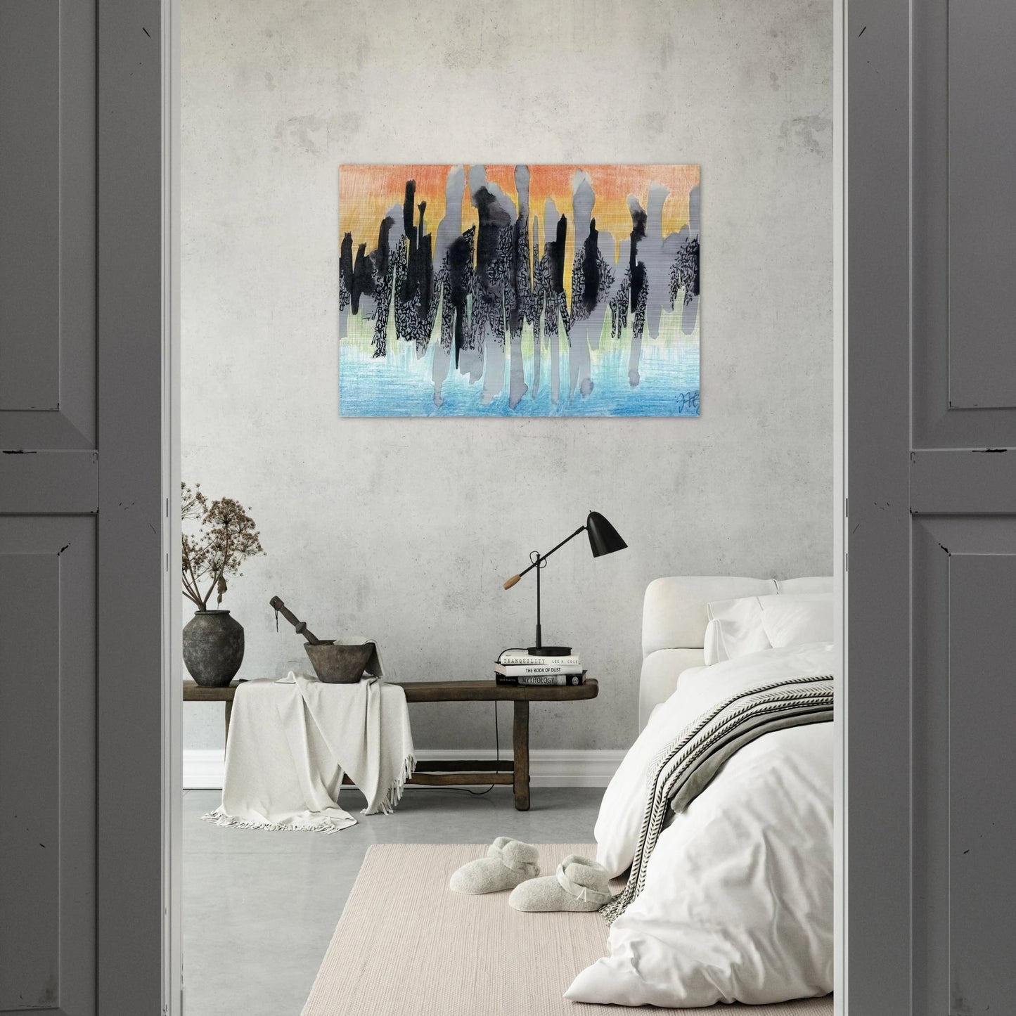Flames - 1961 - Johannes Itten Brushed Aluminum Print - 70x100 cm / 28x40 inches | Johannes Itten Aluminum Print | Johannes Itten Prints