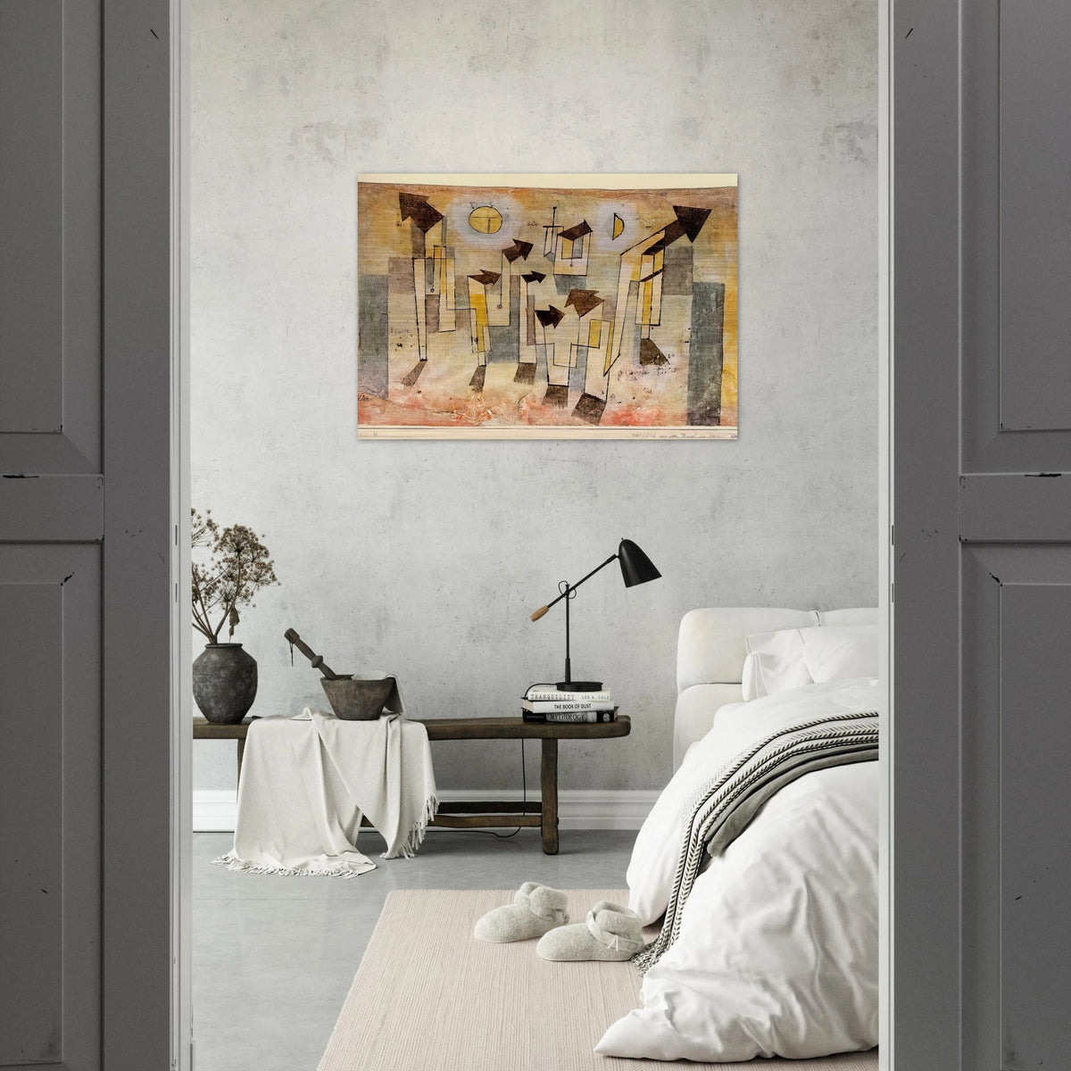 WALL PAINTING FROM THE TEMPLE OF LONGING 1922 - Paul Klee Brushed Aluminum Print - 70x100 cm / 28x40 inches | Paul Klee Aluminum Print | Paul Klee Prints