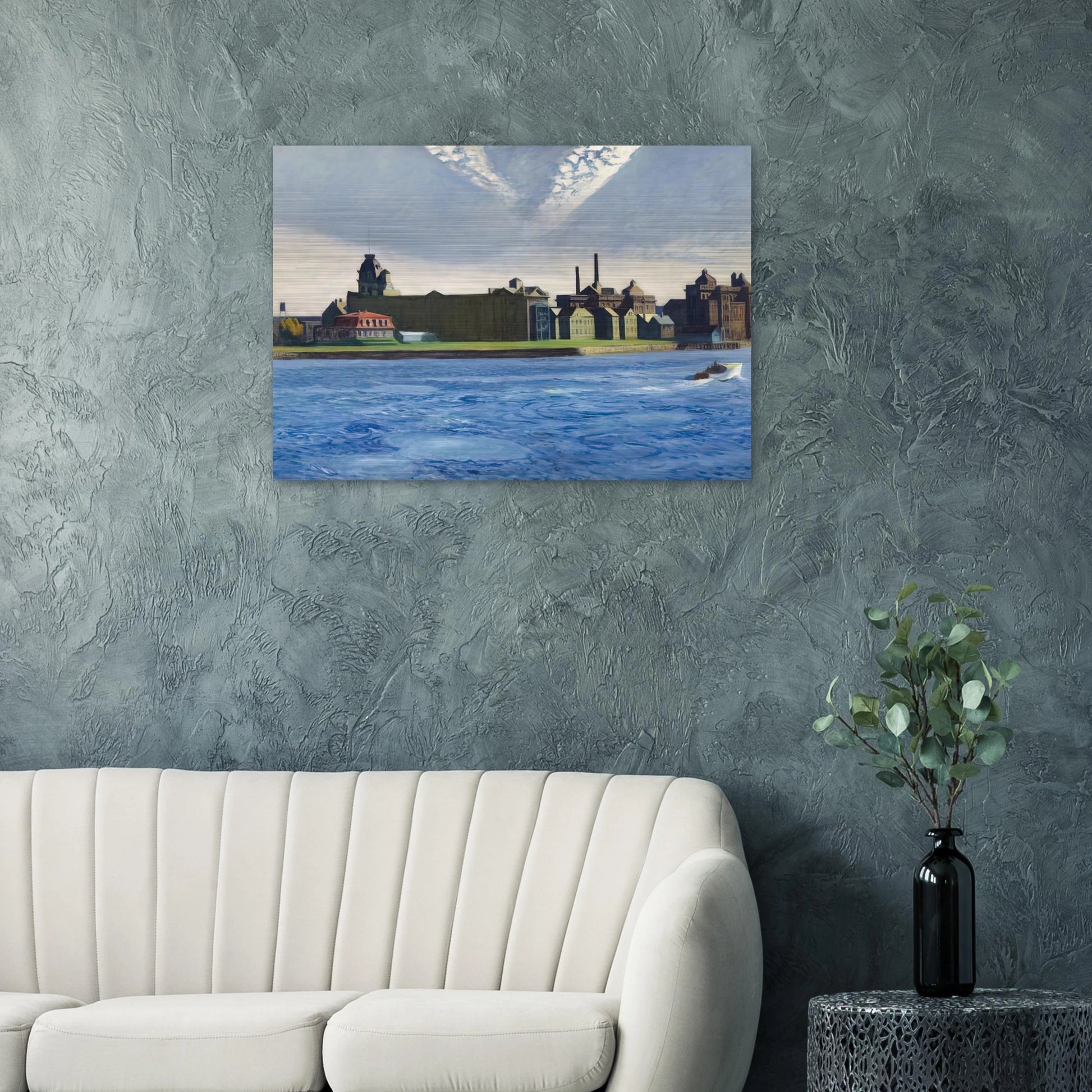 Blackwell s Island - Edward Hopper Brushed Aluminum Print - 70x100 cm / 28x40 inches | Edward Hopper Aluminum Print | Edward Hopper Prints