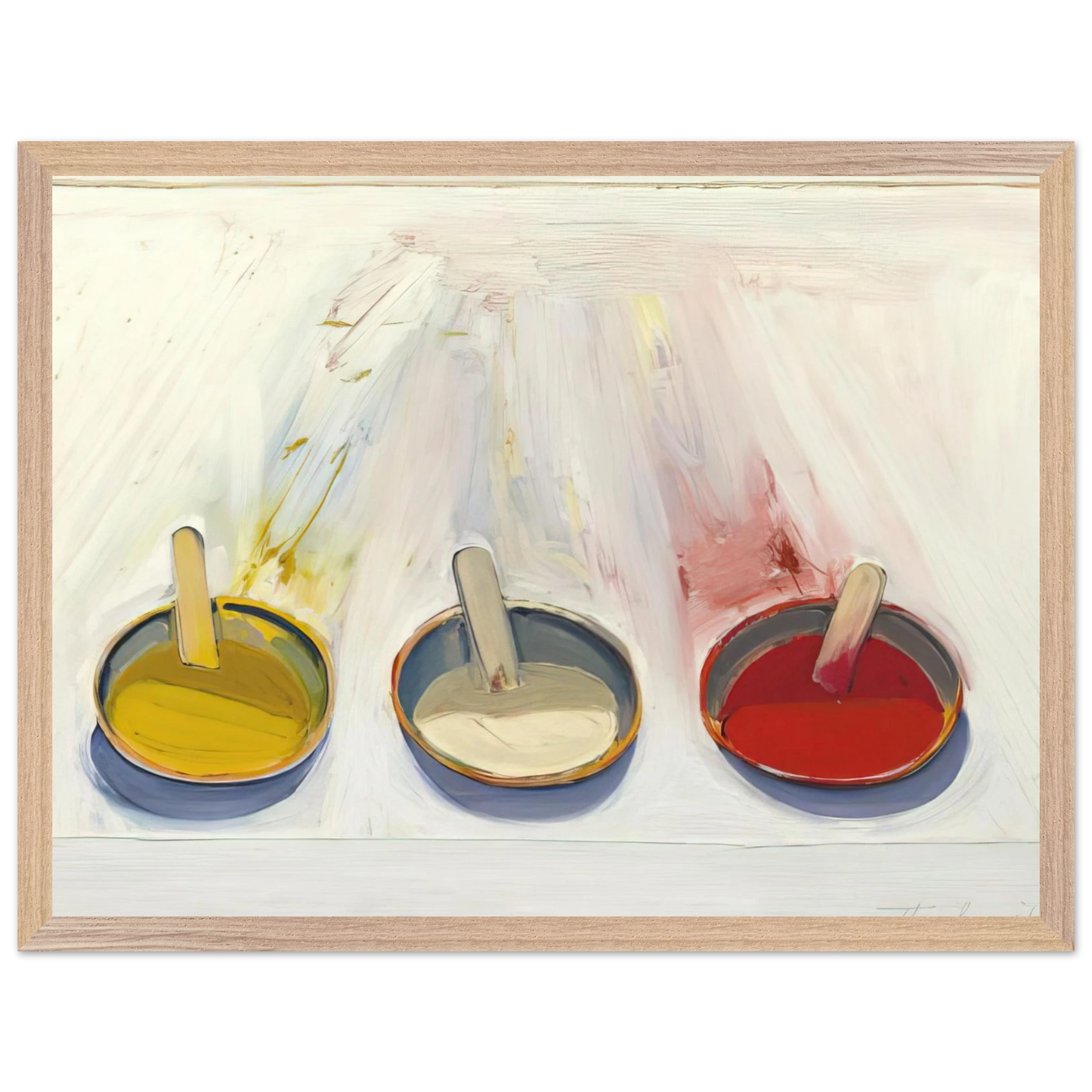Wayne Thiebaud - Dressing Wells - 1961 Wall Art - 21x29.7 cm / 8x12" - Premium Wooden Framed Poster With Fine Art Paper - White frame