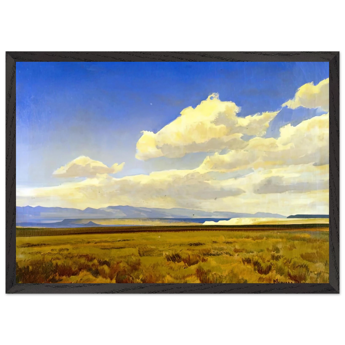 Maynard Dixon - WIND OF WYOMING 1936 Wall art - 30x45 cm / 12x18 inches - Premium Wooden Framed Poster With Fine Art Paper-canvas - Wood frame