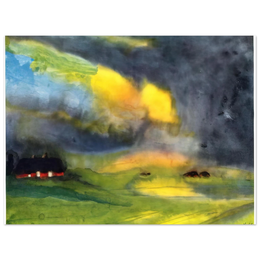Emil Nolde - Colored sky above the Marais  75x100 cm / 30x40inches Fine Art Poster