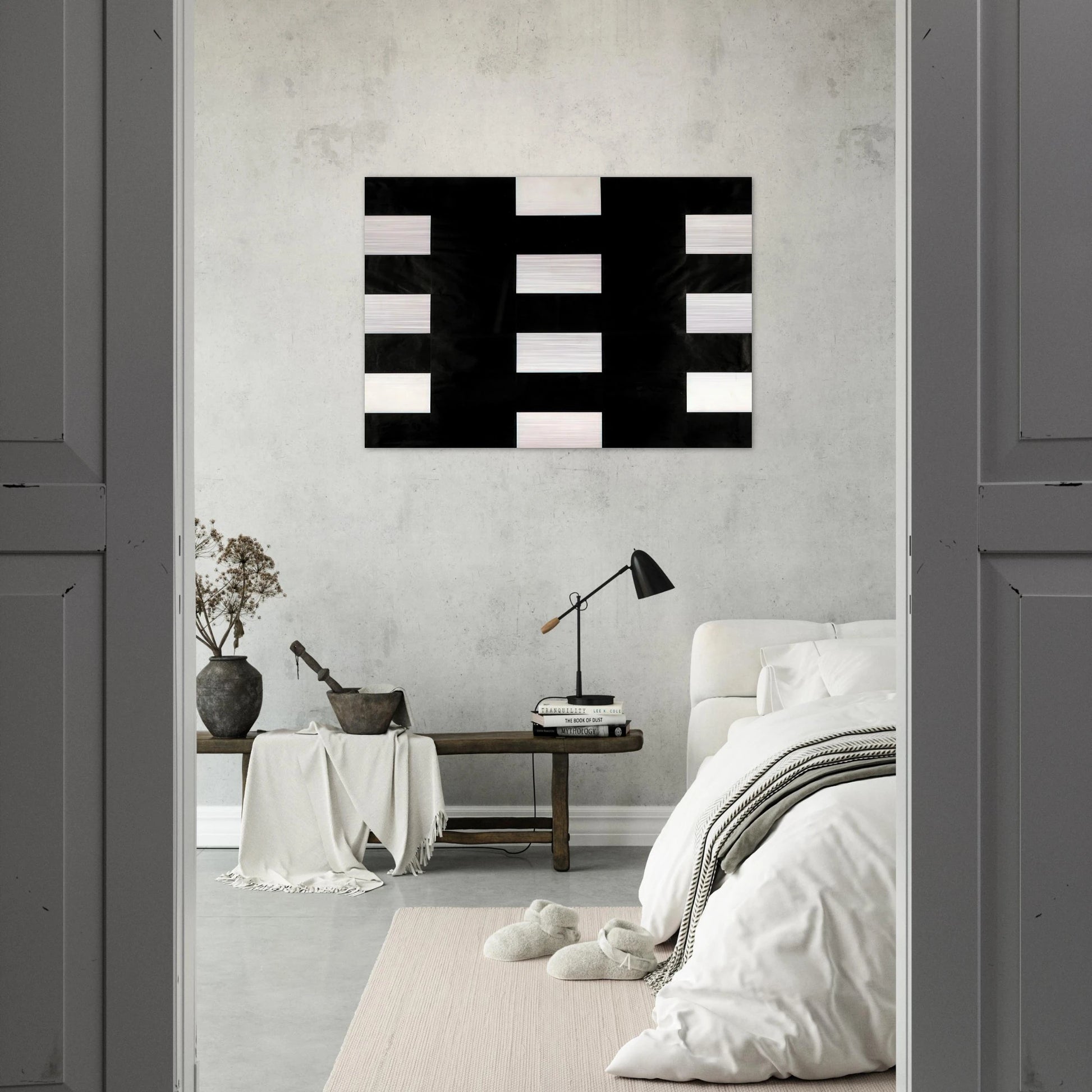 White and Black - Ellsworth Kelly Brushed Aluminum Print - 70x100 cm / 28x40 inches | Ellsworth Kelly Aluminum Print | Ellsworth Kelly Prints