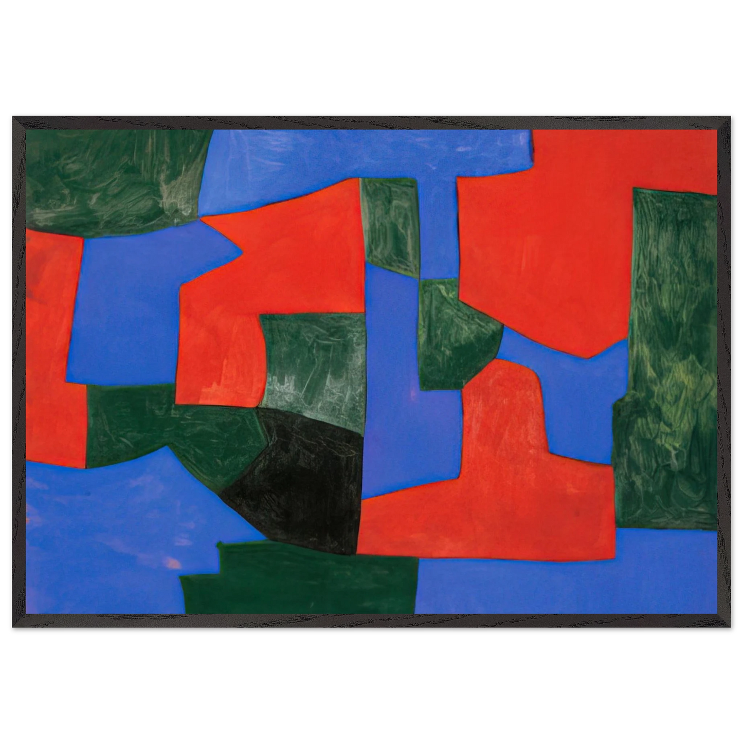 Composition abstraite - 1959 - Serge Poliakoff 70x100 cm / 28x40 inches Framed Art Print – Black Wooden Frame