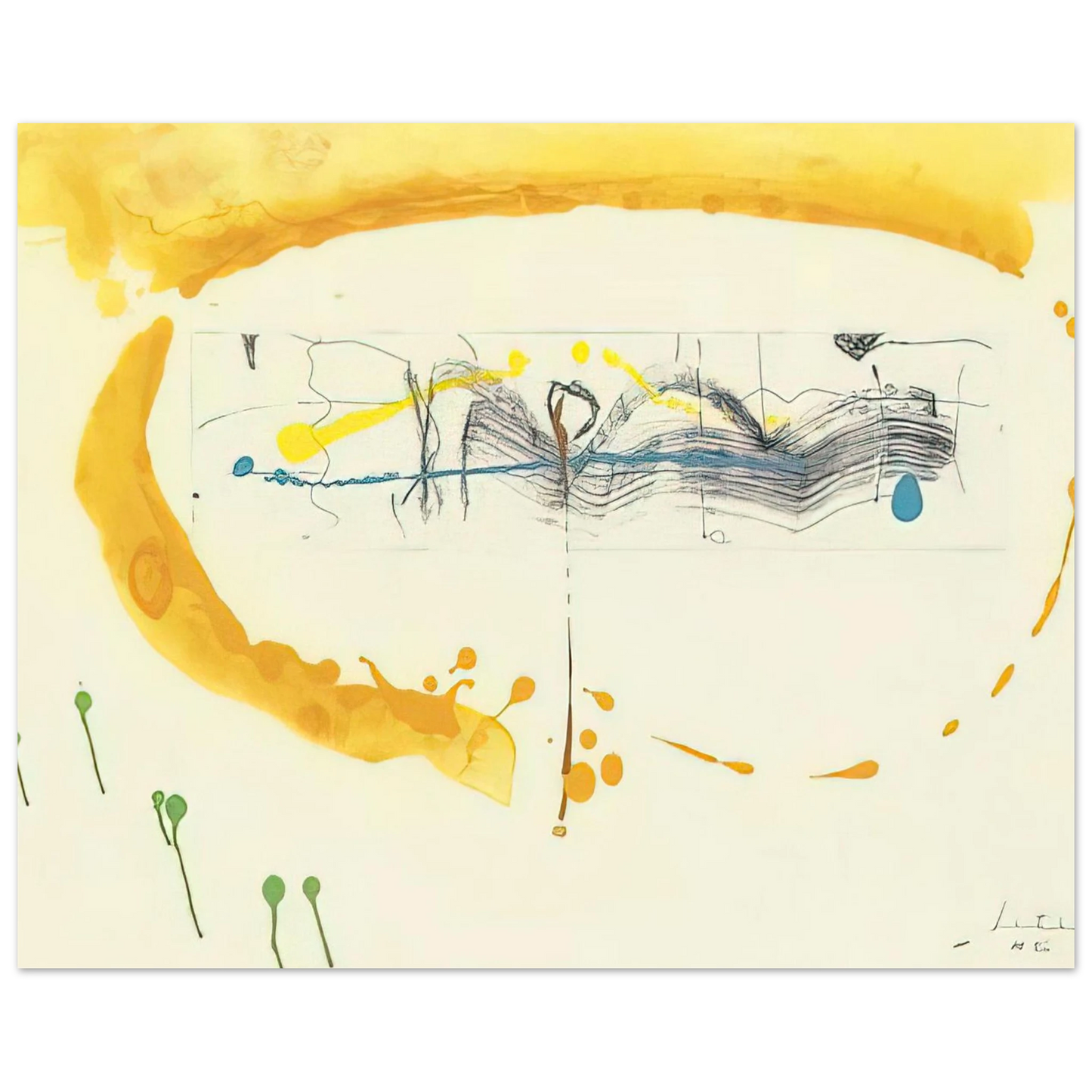 Helen Frankenthaler - Making Music - 2000 Wall art - 13x18 cm / 5x7 inches - Premium Wooden Framed Poster With Fine Art Paper-canvas - Wood frame