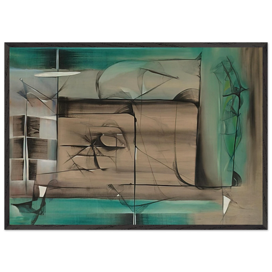 Abstraction in Green and Black - 1946 - Jimmy Ernst 70x100 cm / 28x40 inches Framed Art Print – Black Wooden Frame