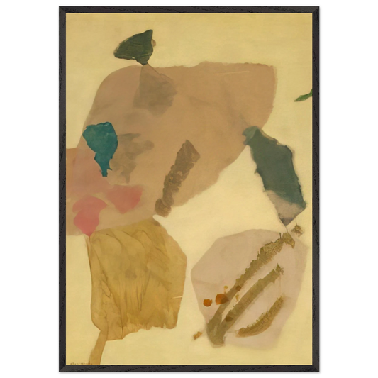 Lemon Yellow - 1950 - Kenzo Okada 70x100 cm / 28x40 inches Framed Art Print – Black Wooden Frame