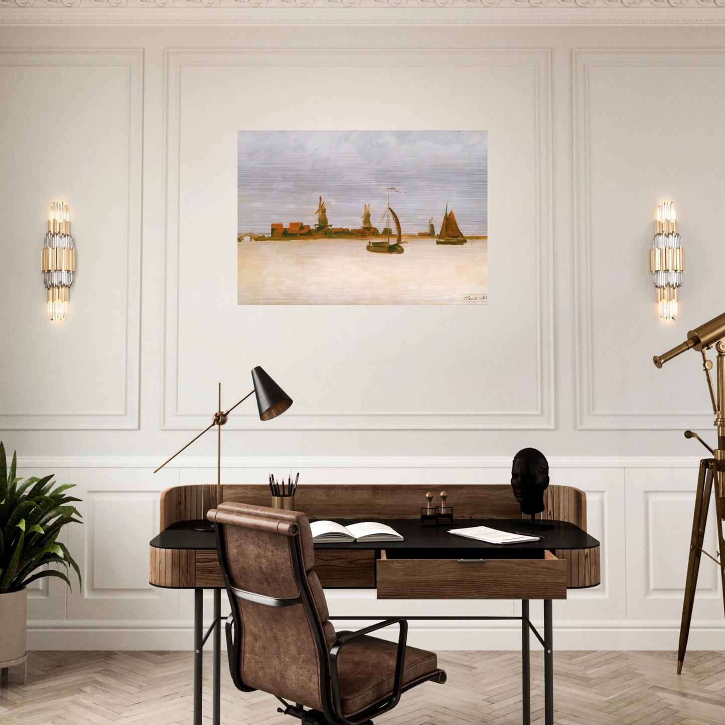 The Voorzaan - claude monet Brushed Aluminum Print - 70x100 cm / 28x40 inches | claude monet Aluminum Print | claude monet Prints