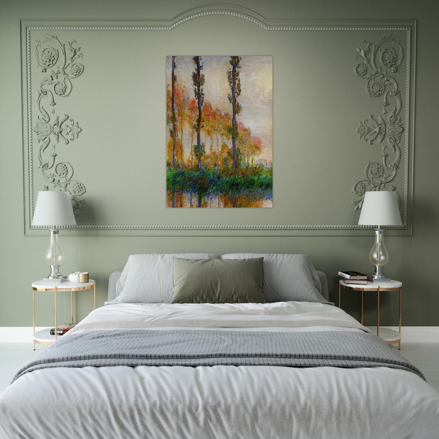 The Three Trees, Autumn - claude monet Brushed Aluminum Print - 70x100 cm / 28x40 inches | claude monet Aluminum Print | claude monet Prints