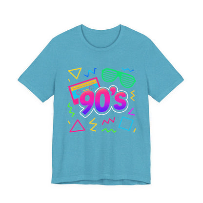 Oldschool-Musik der 90er – Arcade-Vibes. Klassischer 90er-Jahre-Vintage-Look. Retro-T-Shirt „I Heart The Nineties“ aus den 90ern.