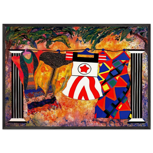 Yard Sale - 1993 - Miriam Schapiro 70x100 cm / 28x40 inches Framed Art Print – Black Wooden Frame