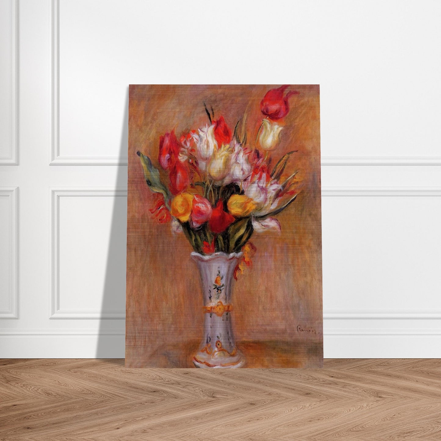 Tulips - Pierre-Auguste Renoir Brushed Aluminum Print - 70x100 cm / 28x40 inches | Pierre-Auguste Renoir Aluminum Print | Pierre-Auguste Renoir Prints
