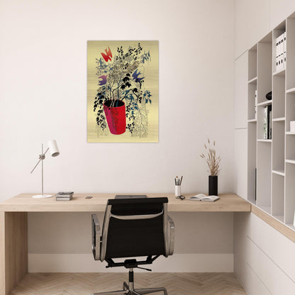 Red Barrell - Eyvind Earle Brushed Aluminum Print - 70x100 cm / 28x40 inches | Eyvind Earle Aluminum Print | Eyvind Earle Prints
