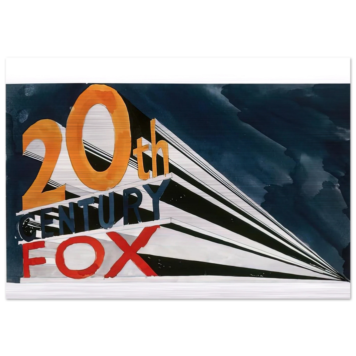 20TH CENTURY FOX 1962 - Edward Ruscha Brushed Aluminum Print - 70x100 cm / 28x40 inches | Edward Ruscha Aluminum Print | Edward Ruscha Prints