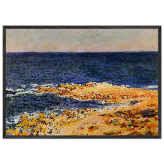 The Big Blue at Antibes - claude monet 70x100 cm / 28x40 inches Framed Art Print – Black Wooden Frame
