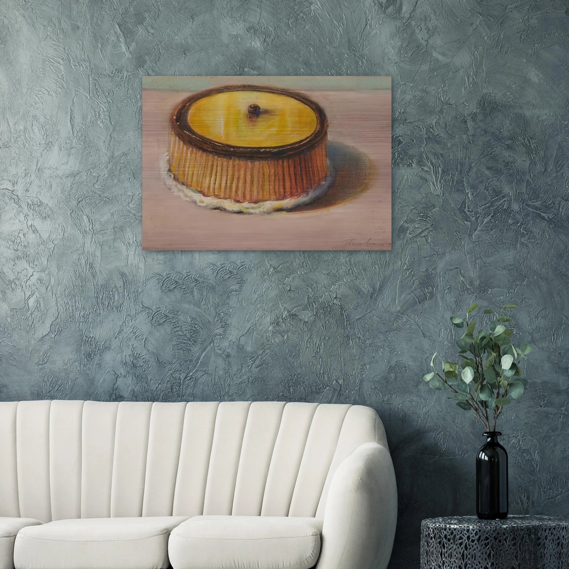 Lemon Cake - 1997 - Wayne Thiebaud Brushed Aluminum Print - 70x100 cm / 28x40 inches | Wayne Thiebaud Aluminum Print | Wayne Thiebaud Prints