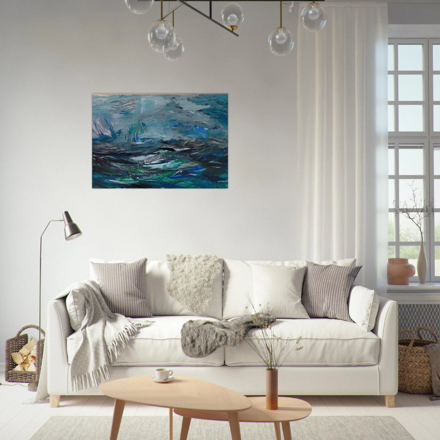 Abstract Sea - 1963 - Tove Jansson Brushed Aluminum Print - 70x100 cm / 28x40 inches | Tove Jansson Aluminum Print | Tove Jansson Prints