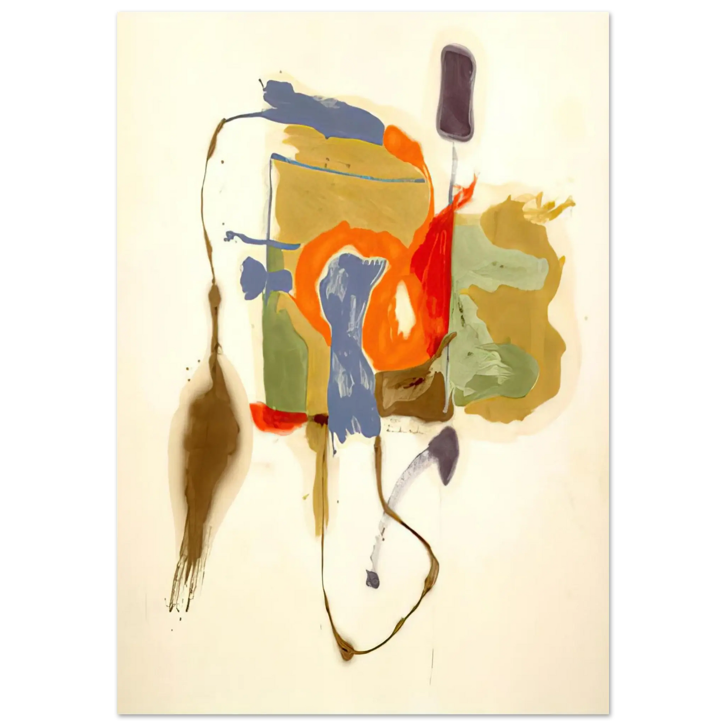 Helen Frankenthaler - Blue Form in a Scene - 1961 Wall art - 13x18 cm / 5x7 Inches - Fine Art Poster - -