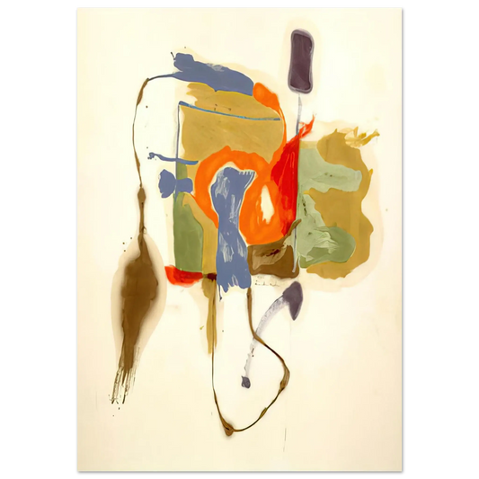 Helen Frankenthaler - Blue Form in a Scene - 1961 Wall art - 13x18 cm / 5x7 Inches - Fine Art Poster - -