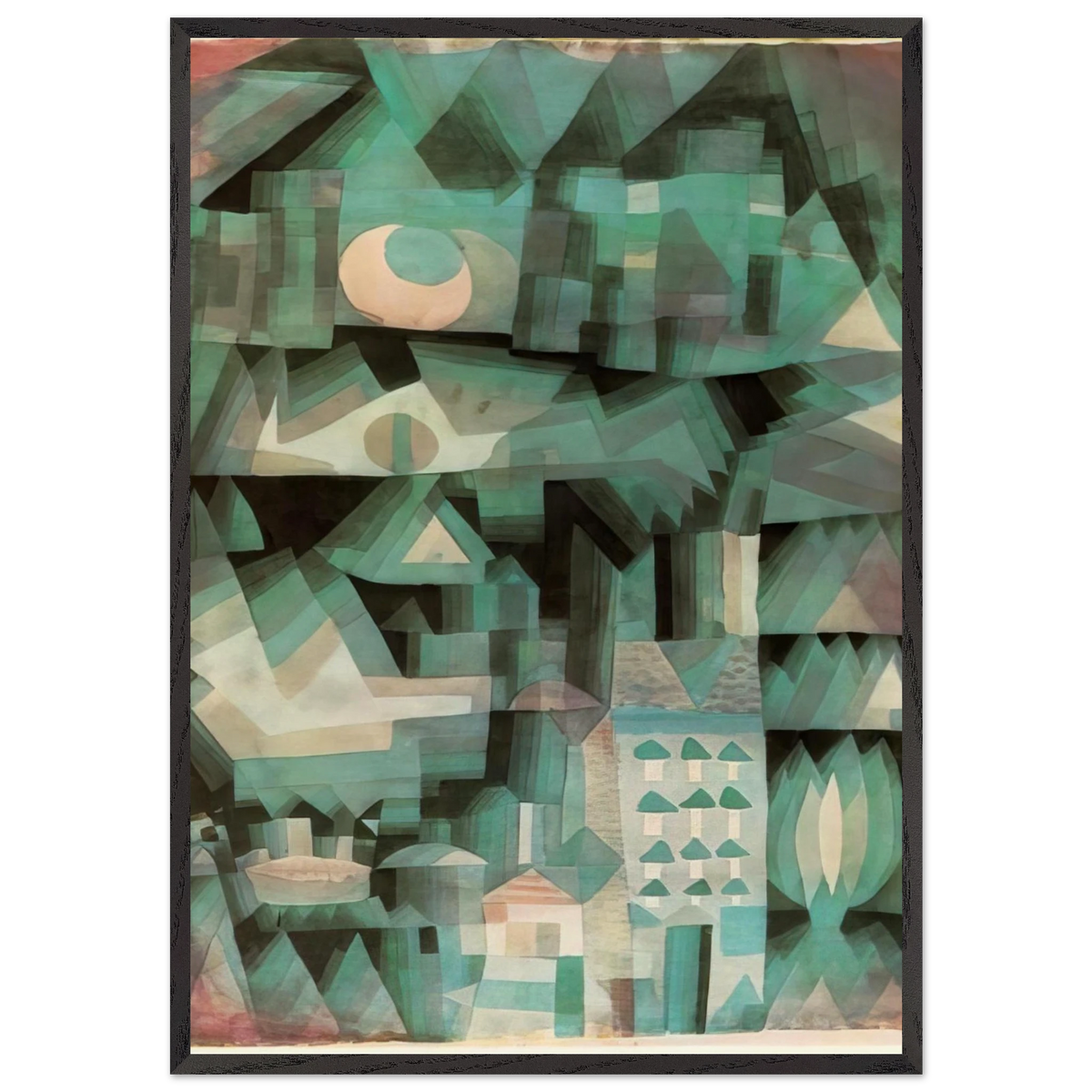 DREAM CITY 1921 - Paul Klee 70x100 cm / 28x40 inches Framed Art Print – Black Wooden Frame