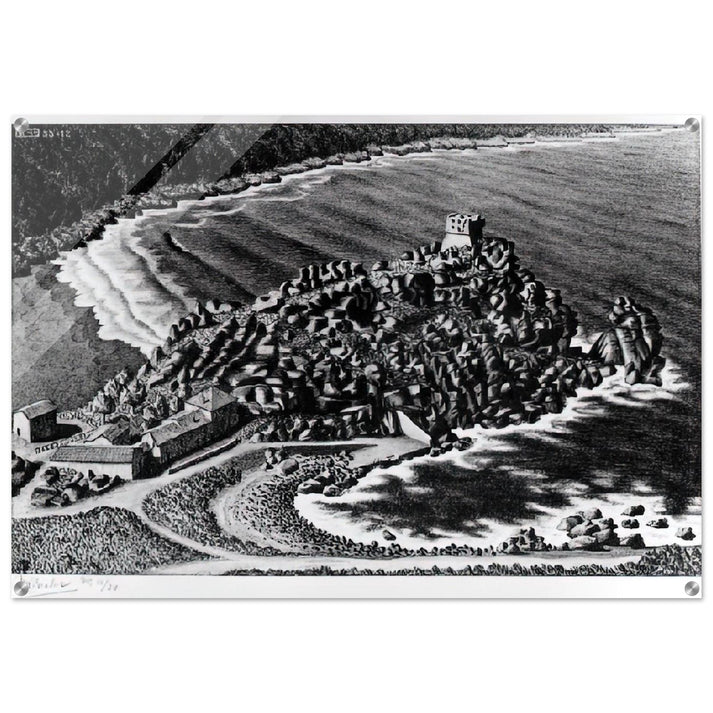 GULF OF PORTO CORSICA DECEMBER 1933 1933 - MC Escher Acrylic Print - 70x100 cm / 28x40″ inches | MC Escher Wall Art | MC Escher Prints