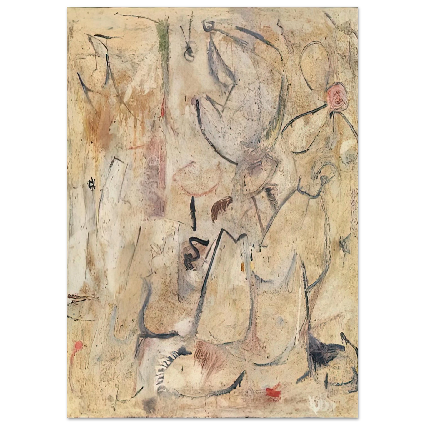Helen Frankenthaler - Beach, 1950- Wall Art - 28x40 inches / 70x70 cm - Canvas (Imperial)-canvas - -