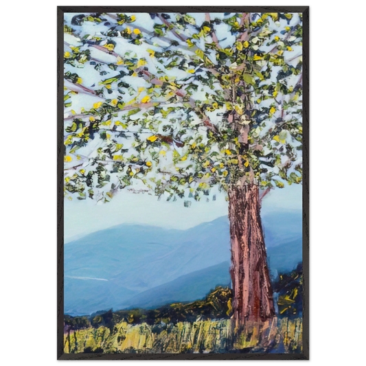 The Tree - 1984 - Ronnie Landfield 70x100 cm / 28x40 inches Framed Art Print – Black Wooden Frame