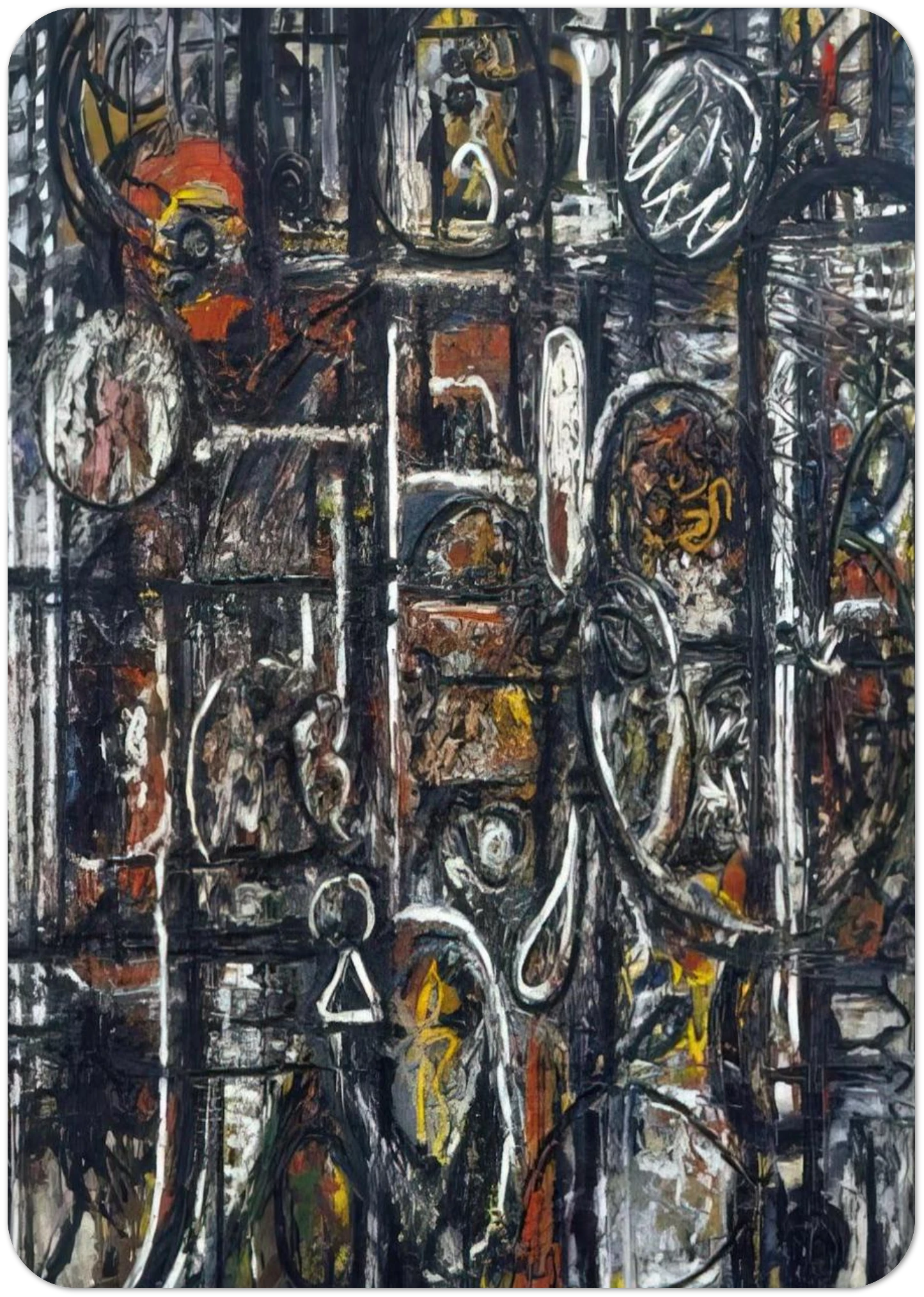 Palimpsest - 1944 By Richard Pousette-Dart Pack of 10 Post Cards | Richard Pousette-Dart Post Cards | A6 (10.5 x 14.8 cm) - 4.1 x 5.8 inches