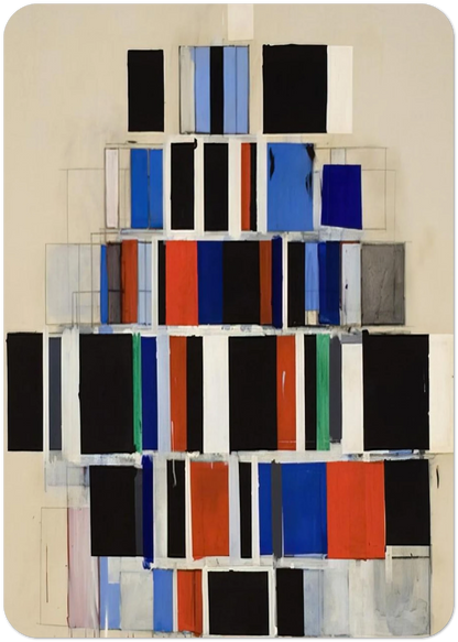 Large Rectangles Large - 1965 By Robert Goodnough Pack of 10 Post Cards | Robert Goodnough Post Cards | A6 (10.5 x 14.8 cm) - 4.1 x 5.8 inches