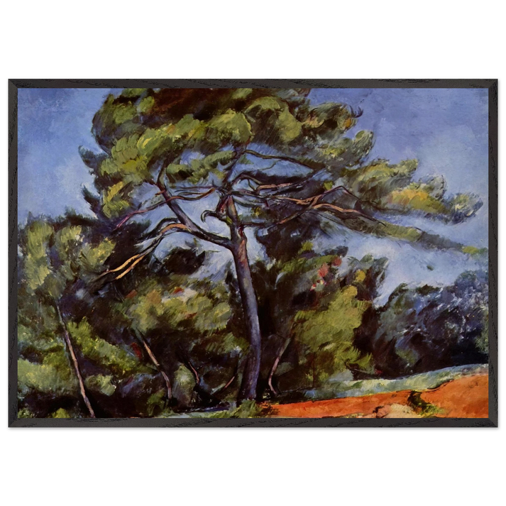 The Great Pine - Paul Cezanne 70x100 cm / 28x40 inches Framed Art Print – Black Wooden Frame