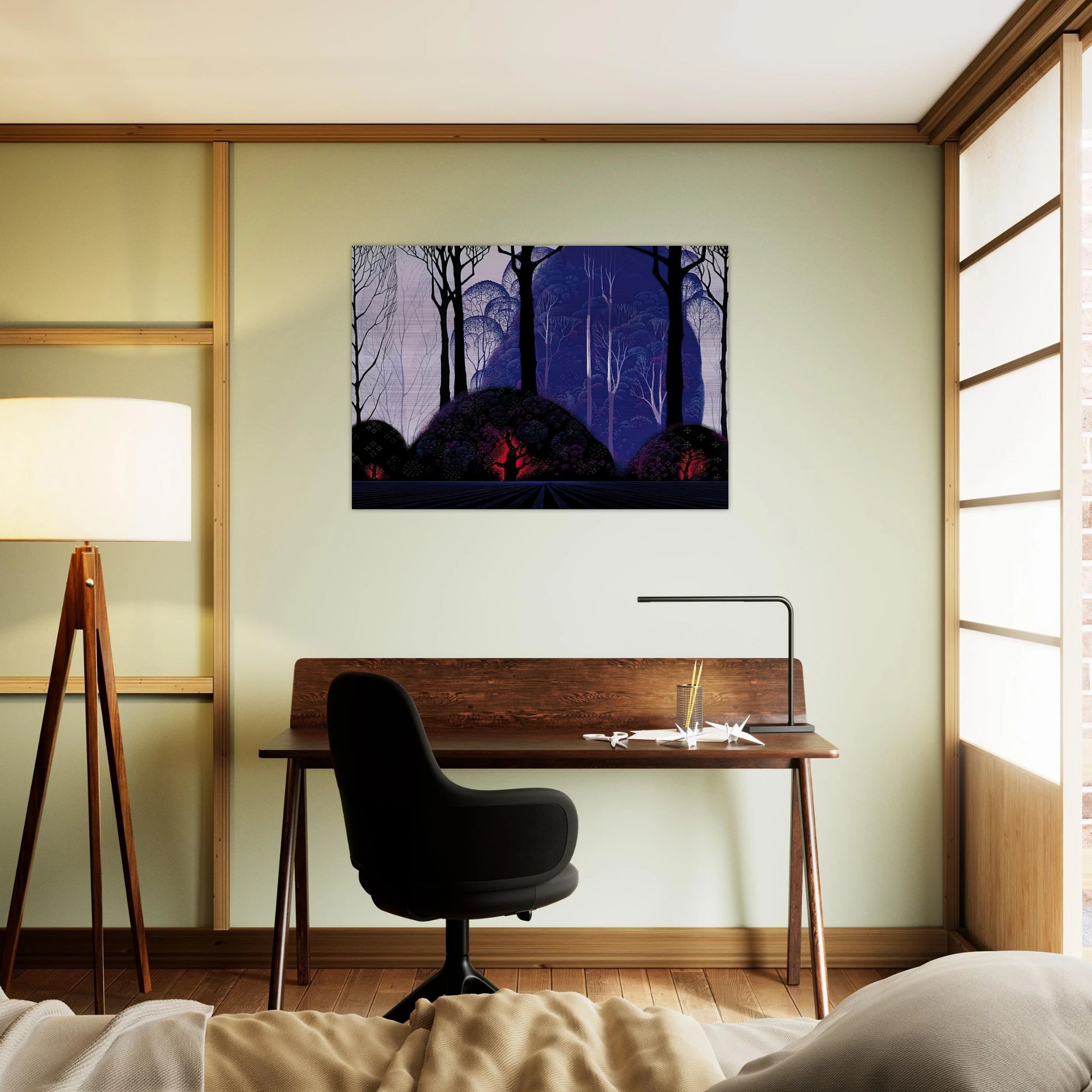 Purple Eucalyptus - Eyvind Earle Brushed Aluminum Print - 70x100 cm / 28x40 inches | Eyvind Earle Aluminum Print | Eyvind Earle Prints