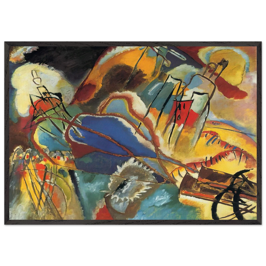 IMPROVISATION 30 CANNONS 1913 - Wassily Kandinsky 70x100 cm / 28x40 inches Framed Art Print – Black Wooden Frame