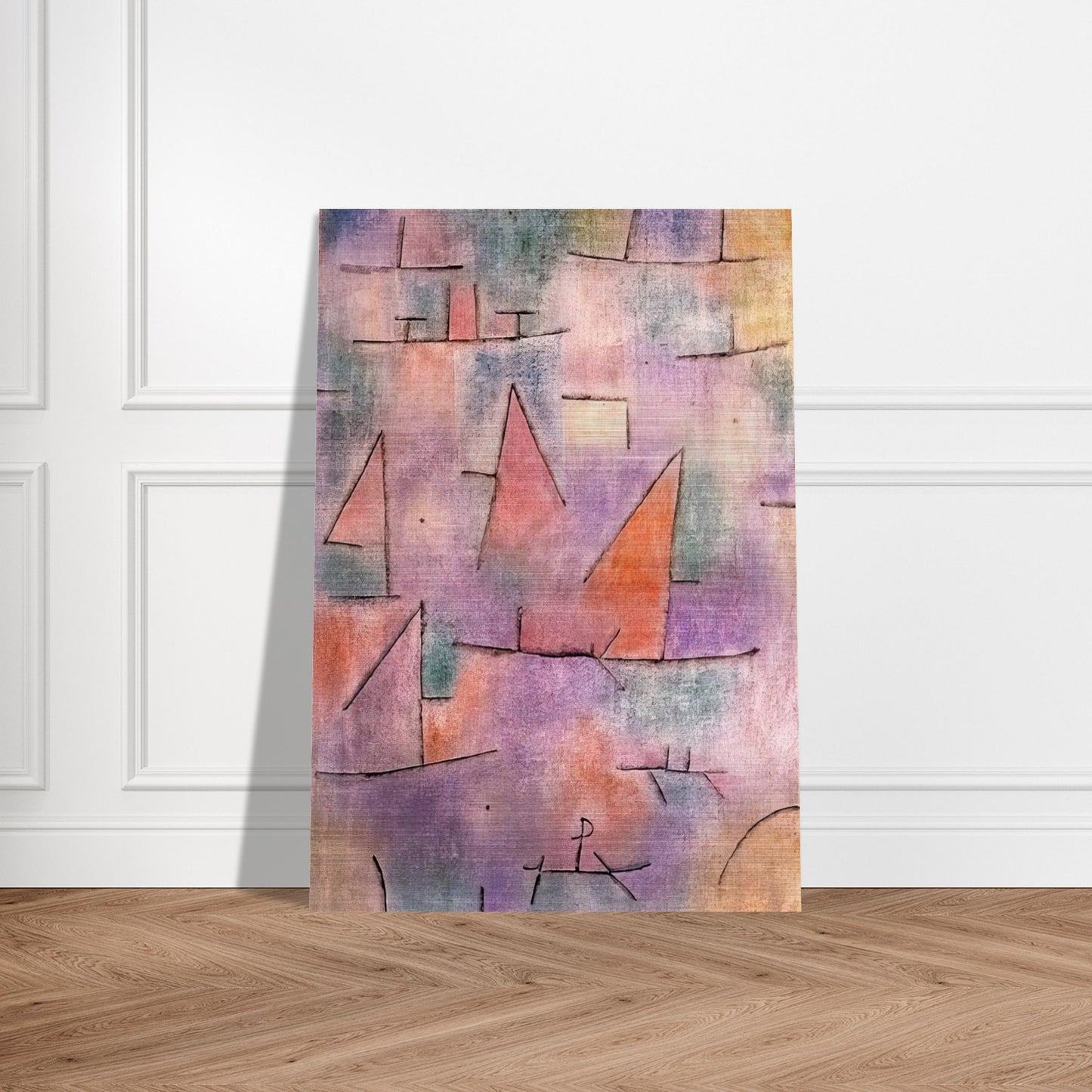 HARBOUR WITH SAILING SHIPS 1937 - Paul Klee Brushed Aluminum Print - 70x100 cm / 28x40 inches | Paul Klee Aluminum Print | Paul Klee Prints