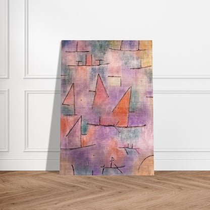 HARBOUR WITH SAILING SHIPS 1937 - Paul Klee Brushed Aluminum Print - 70x100 cm / 28x40 inches | Paul Klee Aluminum Print | Paul Klee Prints
