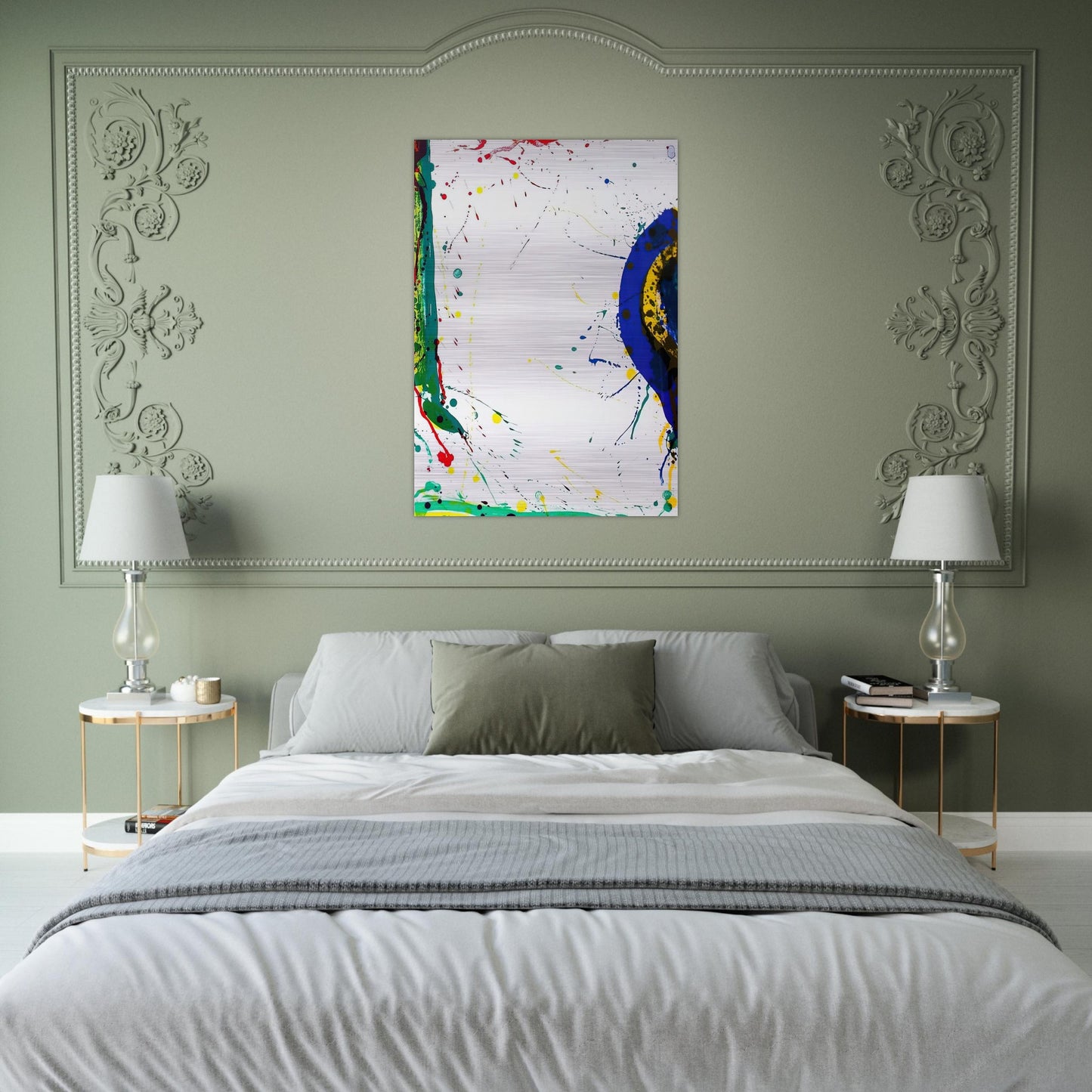 Untitled  SF-315  - Sam Francis Brushed Aluminum Print - 70x100 cm / 28x40 inches | Sam Francis Aluminum Print | Sam Francis Prints