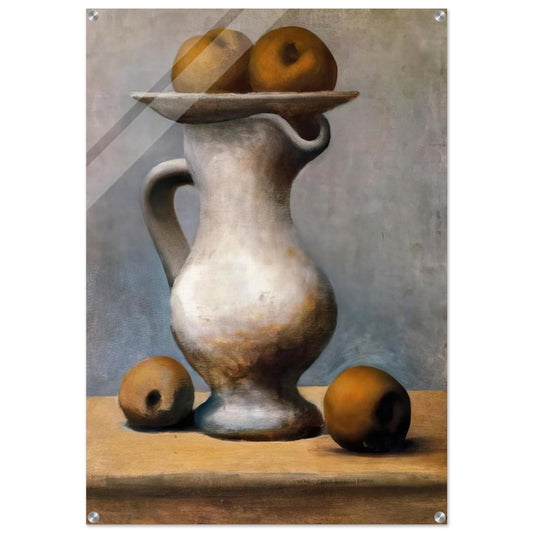 Still life with pitcher and apples - Pablo Picasso Acrylic Print - 70x100 cm / 28x40″ inches