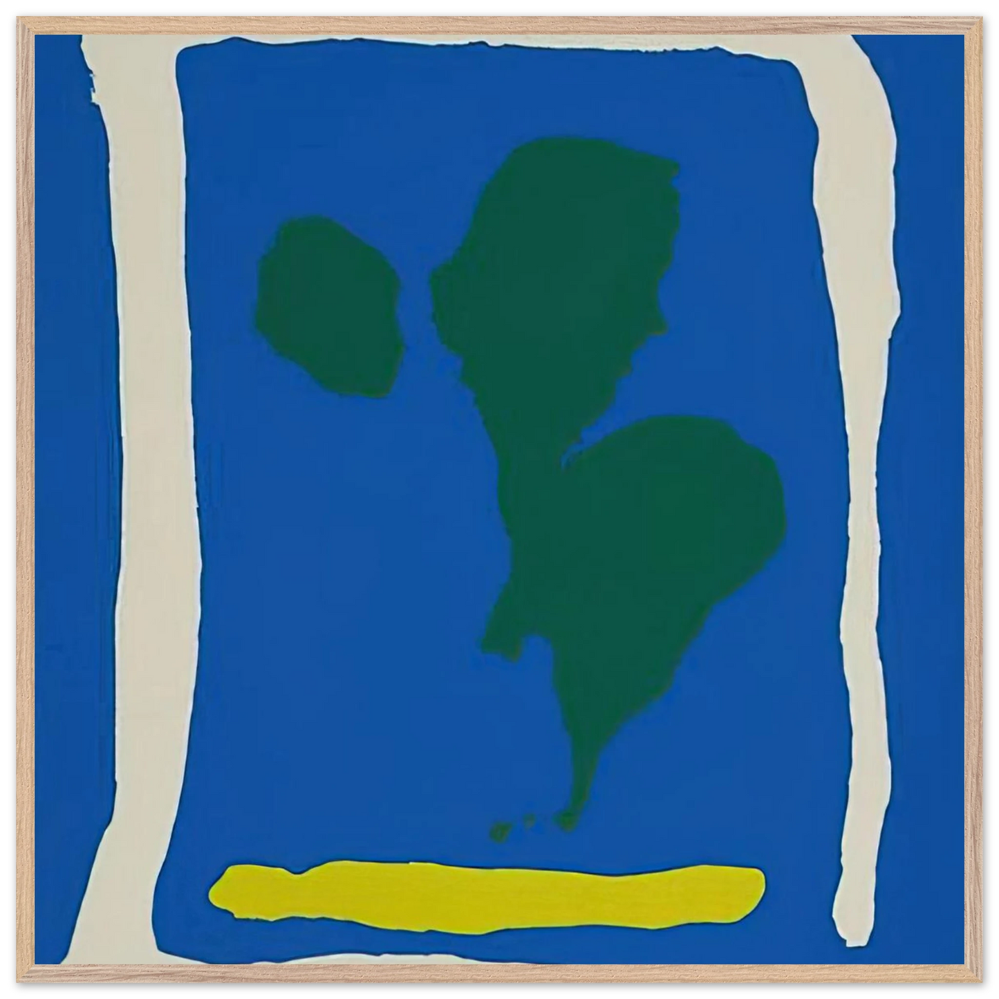 Helen Frankenthaler - Air Frame - 1965 Wall art - 40x40 cm / 16x16 inches - Premium Wooden Framed Poster With Fine Art Paper-canvas - White frame