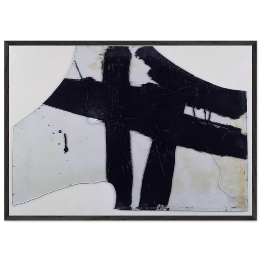 Goudron sur verre 455 x 765 cm 1948 - 1948 - Pierre Soulages 70x100 cm / 28x40 inches Framed Art Print – Black Wooden Frame