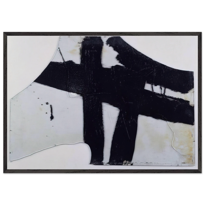 Goudron sur verre 455 x 765 cm 1948 - 1948 - Pierre Soulages 70x100 cm / 28x40 inches Framed Art Print – Black Wooden Frame
