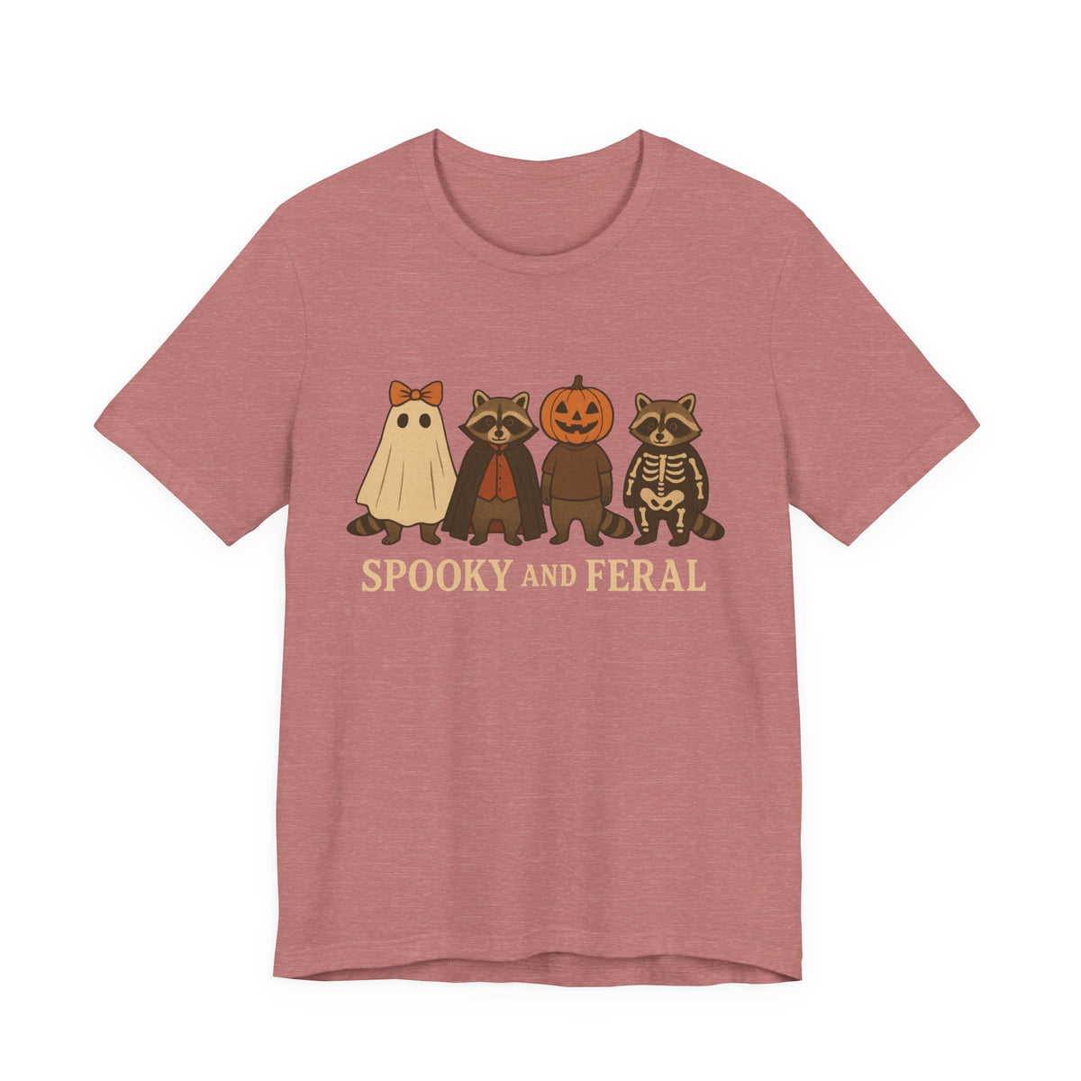 Gruseliges Waschbär-Shirt, lustiges Halloween-T-Shirt mit Grafik, süßes Vintage-Herbst-T-Shirt, trendiges Damen-Halloween-Shirt, T-Shirt mit wildem Waschbär-Motiv