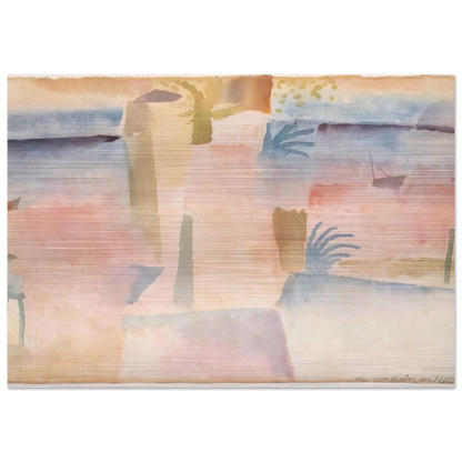 VIEW TOWARDS THE PORT OF HAMMAMET 1914 - Paul Klee Brushed Aluminum Print - 70x100 cm / 28x40 inches | Paul Klee Aluminum Print | Paul Klee Prints