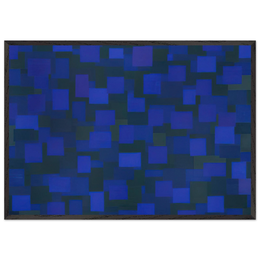 Number 88 Blue - 1950 - Ad Reinhardt 70x100 cm / 28x40 inches Framed Art Print – Black Wooden Frame
