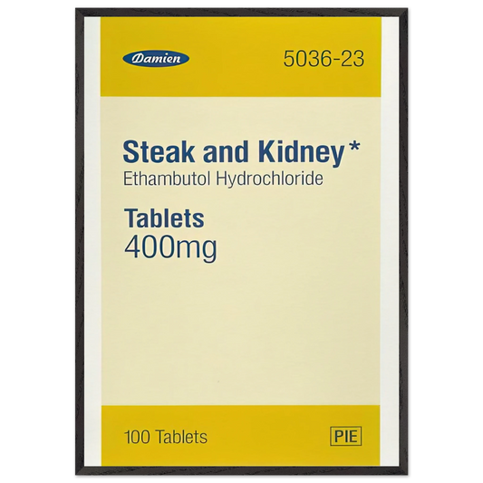 STEAK AND KIDNEY 1999 - Damien Hirst 70x100 cm / 28x40 inches Framed Art Print – Black Wooden Frame