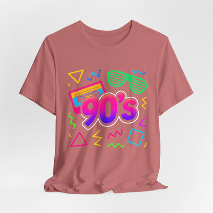 Oldschool-Musik der 90er – Arcade-Vibes. Klassischer 90er-Jahre-Vintage-Look. Retro-T-Shirt „I Heart The Nineties“ aus den 90ern.