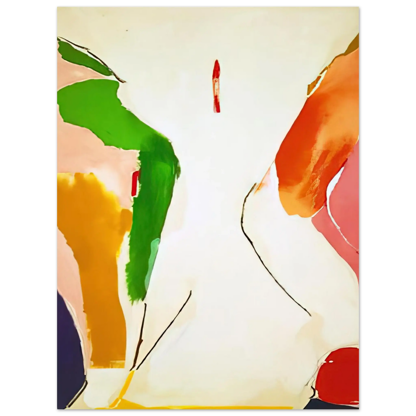 Helen Frankenthaler - Living Edge - 1973 Wall art - 21x29.7 cm / 8x12" - Premium Wooden Framed Poster With Fine Art Paper - White frame